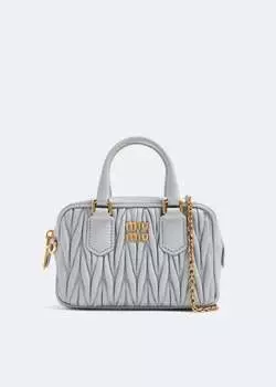 Сумка Miu Miu Matelass Top Handle Mini, серый