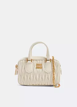 Сумка Miu Miu Matelass Top Handle Mini, белый