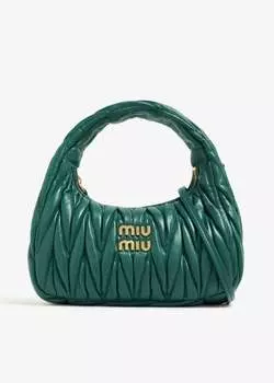 Сумка Miu Miu Wander Matelass Mini Hobo, зеленый