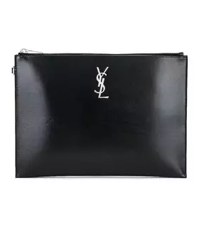 Сумка Monogram Zippered Tablet Holder Saint Laurent, цвет Noir