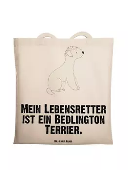 Сумка Mr. & Mrs. Panda Tragetasche Bedlington Terrier Lebensretter mit..., кремовый