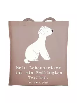 Сумка Mr. & Mrs. Panda Tragetasche Bedlington Terrier Lebensretter mit..., коричневая пастель