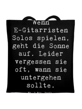 Сумка Mr. & Mrs. Panda Tragetasche E-Gitarre Solos mit Spruch, черный