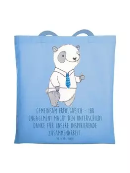Сумка Mr. & Mrs. Panda Tragetasche Geschftspartner Erfolg mit Spruch, небесно-синий