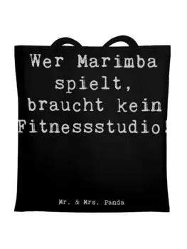 Сумка Mr. & Mrs. Panda Tragetasche Marimba Fitness mit Spruch, черный