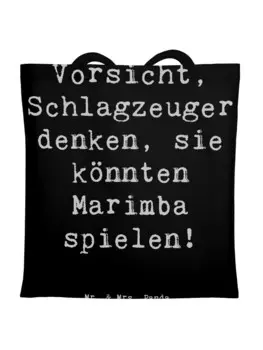 Сумка Mr. & Mrs. Panda Tragetasche Marimba Humor mit Spruch, черный