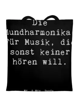 Сумка Mr. & Mrs. Panda Tragetasche Musik Mundharmonika mit Spruch, черный
