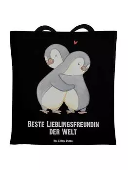 Сумка Mr. & Mrs. Panda Tragetasche Pinguin Beste Lieblingsfreundin der..., черный