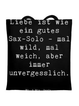 Сумка Mr. & Mrs. Panda Tragetasche Saxophon Liebe mit Spruch, черный