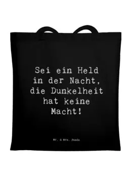 Сумка Mr. & Mrs. Panda Tragetasche Spruch Angst vor Dunkelheit berwin..., черный