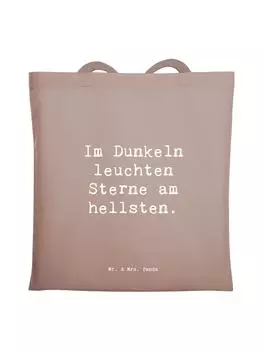Сумка Mr. & Mrs. Panda Tragetasche Spruch Angst vor Dunkelheit berwin..., коричневая пастель
