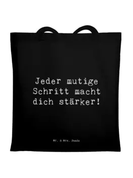 Сумка Mr. & Mrs. Panda Tragetasche Spruch Angst berwinden mit Spruch, черный