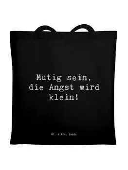 Сумка Mr. & Mrs. Panda Tragetasche Spruch Angst berwinden mit Spruch, черный