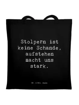 Сумка Mr. & Mrs. Panda Tragetasche Spruch Aus Fehlern lernen mit Spruch, черный