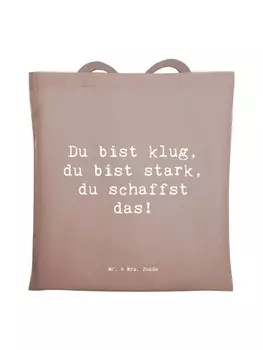 Сумка Mr. & Mrs. Panda Tragetasche Spruch Erster Schultag Motivation m..., коричневая пастель