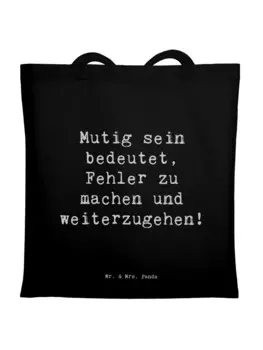 Сумка Mr. & Mrs. Panda Tragetasche Spruch Fehler machen Lernen mit Spruch, черный