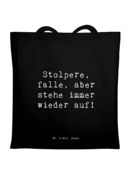 Сумка Mr. & Mrs. Panda Tragetasche Spruch Fehler machen und daraus ler..., черный