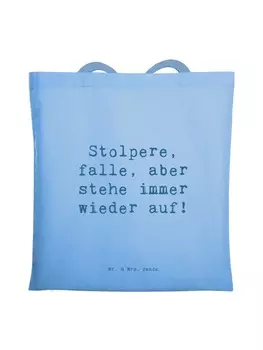 Сумка Mr. & Mrs. Panda Tragetasche Spruch Fehler machen und daraus ler..., небесно-синий