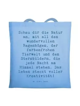 Сумка Mr. & Mrs. Panda Tragetasche Spruch Kreativitt im Leben mit Spruch, небесно-синий