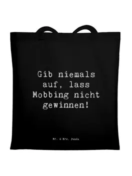 Сумка Mr. & Mrs. Panda Tragetasche Spruch Mobbing bewltigen mit Spruch, черный