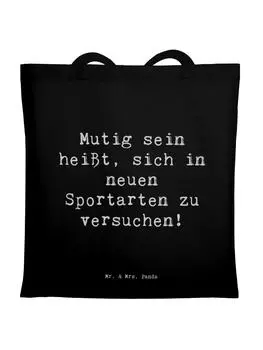 Сумка Mr. & Mrs. Panda Tragetasche Spruch Neue Sportart versuchen mit ..., черный