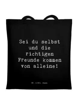 Сумка Mr. & Mrs. Panda Tragetasche Spruch Neue Freunde finden mit Spruch, черный