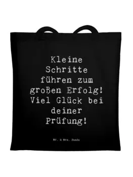 Сумка Mr. & Mrs. Panda Tragetasche Spruch Prfungen bestehen mit Spruch, черный