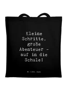 Сумка Mr. & Mrs. Panda Tragetasche Spruch Schulanfang Abenteuer mit Sp..., черный