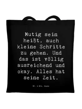 Сумка Mr. & Mrs. Panda Tragetasche Spruch Selbstvertrauen strken mit ..., черный