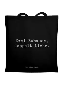 Сумка Mr. & Mrs. Panda Tragetasche Spruch Trennung von den Eltern mit ..., черный