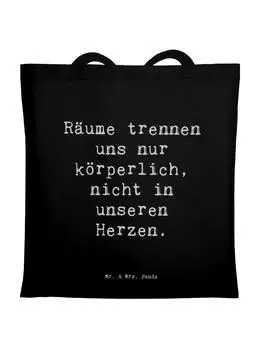 Сумка Mr. & Mrs. Panda Tragetasche Spruch Trennung von den Eltern mit ..., черный