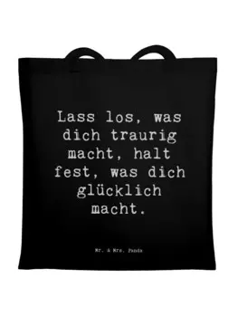 Сумка Mr. & Mrs. Panda Tragetasche Spruch Verluste betrauern und losla..., черный