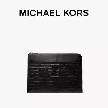 Сумка мужская для документов Michael Kors Hudson с рисунком, черный