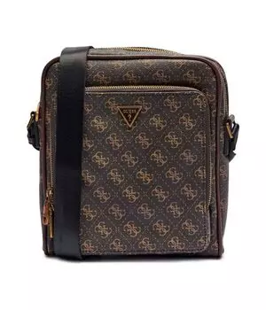 Сумка мужская Guess кросс-боди с принтом, коричневый