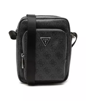 Сумка мужская Guess с монограммой логотипа, черный