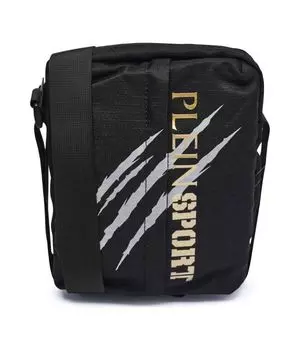 Сумка мужская Plein Sport через плечо с принтом, черный