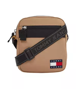 Сумка мужская Tommy Jeans Essential кросс-боди текстильная с логотипом бренда, бежевый