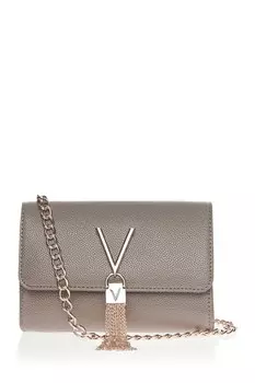 Сумка на длинном ремне с бахромой Valentino Bags, коричневый