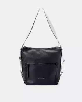 Сумка на молнии, двухфункциональная ручка, плечевой ремень, трансформируемый в рюкзак Pepe Moll, черный