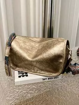 Сумка на молнии с графическим узором, золотой