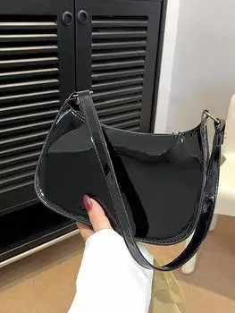 Сумка на одно плечо с застежкой-молнией, черный