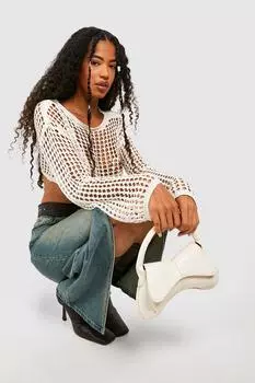 Сумка на плече curve edge Boohoo, кремовый