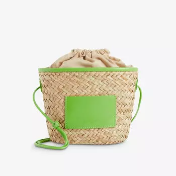 Сумка на плечо adryans из кожи и соломы с нашивкой-логотипом Claudie Pierlot, цвет verts