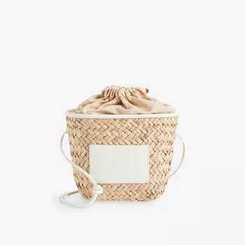 Сумка на плечо adryans из кожи и соломы с нашивкой-логотипом Claudie Pierlot, цвет naturels