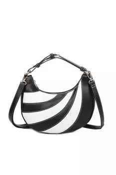 Сумка на плечо Arco в форме полумесяца с радужным узором Fontanella Fashion, черный