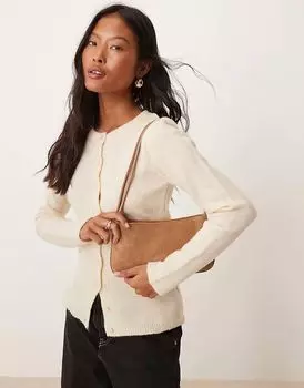 Сумка на плечо ASOS DESIGN из искусственной замши с узкими ремешками в каменном цвете