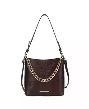 Сумка на плечо Bizzy с тиснением под крокодила Mkf Collection, коричневый