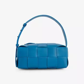 Сумка на плечо brick cassette из кожи интреччато Bottega Veneta, желтый