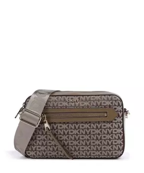 Сумка на плечо bryant из мелкозернистой яловой кожи, полиэстера Dkny, коричневый