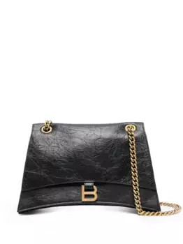 Сумка на плечо Crush Chain среднего размера с цепочкой BALENCIAGA, черный